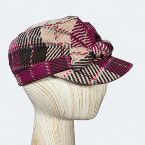 Sonoma Life + Style Plaid Women's Cadet Cap With Bow One Size